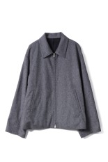 W/CA BEAVER ZIP SHORT JACKET - GREY (ST.1228)
