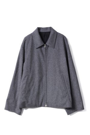 W/CA BEAVER ZIP SHORT JACKET - GREY (ST.1228)