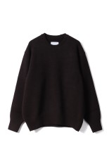 EXTRA FINE WOOL WARM KNIT CREW NECK LS - DARK BROWN (ST.1289)