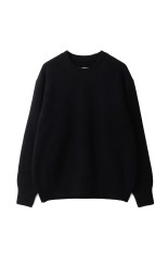 EXTRA FINE WOOL WARM KNIT CREW NECK LS - BLACK (ST.1289)