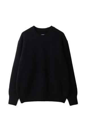 EXTRA FINE WOOL WARM KNIT CREW NECK LS - BLACK (ST.1289)