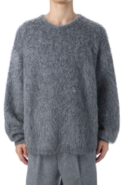 KID MOHAIR KNIT CREW NECK LS - GREY (ST.1299) | セレクトショップ