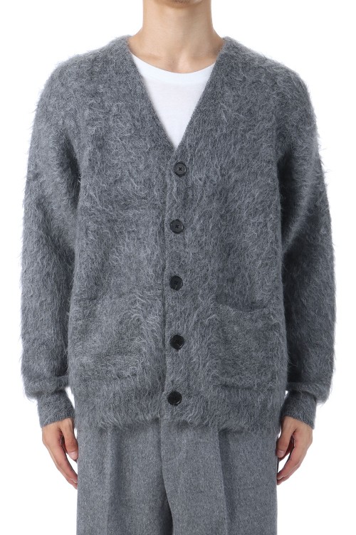 KID MOHAIR KNIT V NECK CARDIGAN - GREY (ST.1300) | セレクト