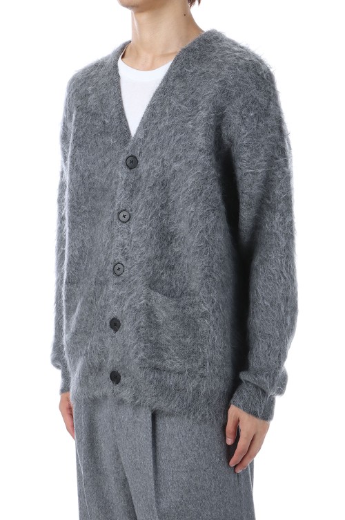 KID MOHAIR KNIT V NECK CARDIGAN - GREY (ST.1300) | セレクト