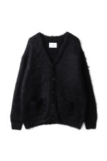 KID MOHAIR KNIT V NECK CARDIGAN - BLACK (ST.1300)