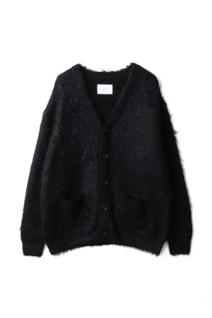 KID MOHAIR KNIT V NECK CARDIGAN - BLACK (ST.1300)