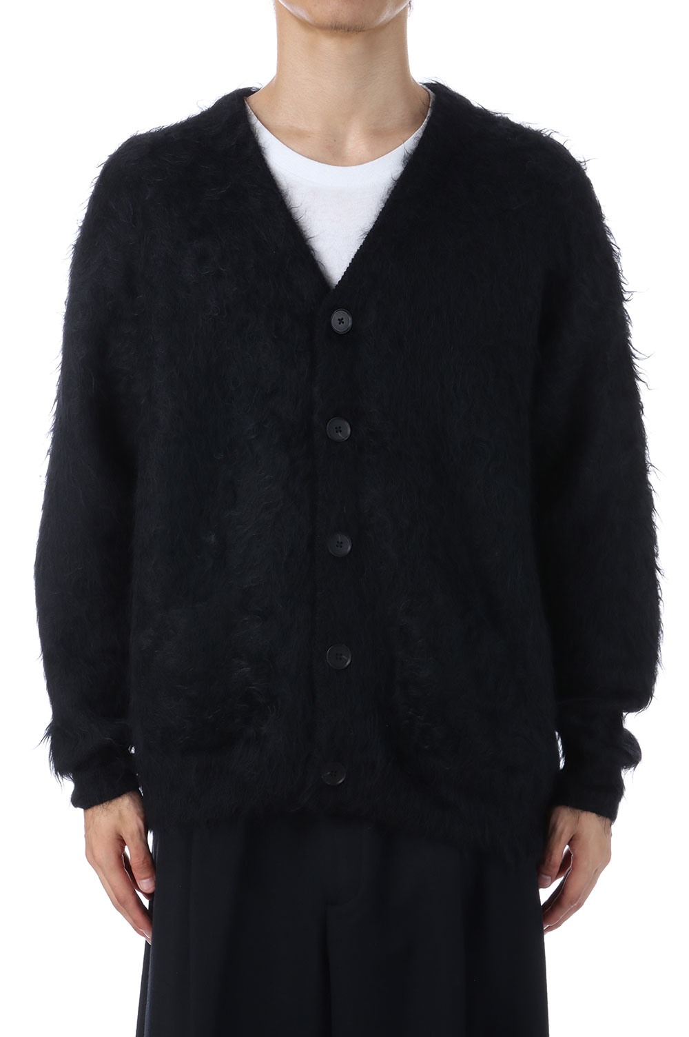 KID MOHAIR KNIT V NECK CARDIGAN - BLACK (ST.1300) | セレクト