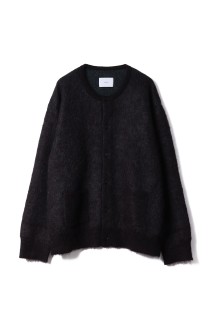 KID MOHAIR MIX JACQUARD KNIT CARDIGAN - BROWN MIX (ST.1306)