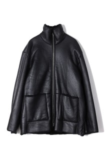CUT-OFF MOUTON JACKET - BLACK (ST.1222)