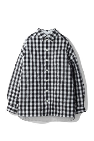 QUILTED GINGHAM SHIRT BLOUSON - BLACK GINGHAM (25AMM0202)