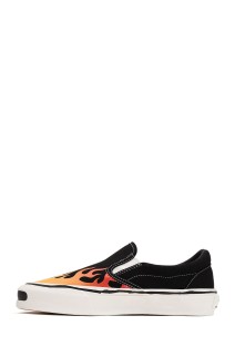 Cornell Fire Pattern Vulcanized Slip on Sneaker / BLACK(G14FW704)*