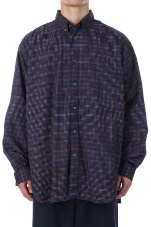 トップス TECH BUTTON DOWN SHIRT L/S TATTERSALL TECH BUTTON DOWN SHIRT L/S TATTERSALL - NAVY (BE-80025W