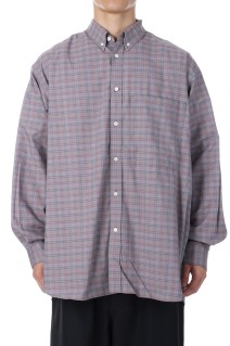 TECH BUTTON DOWN SHIRT L/S TATTERSALL - GRAY (BE-80025W)