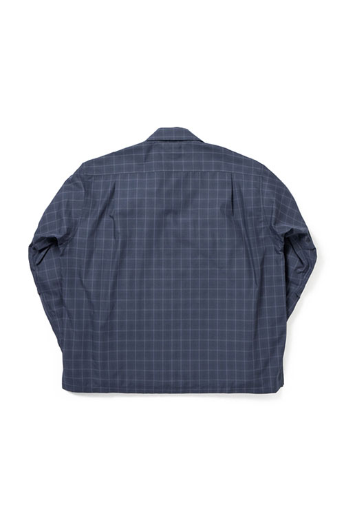 TECH SPORTS OPEN COLLAR SHIRT L/S NOVA CHECK - NAVY (BE