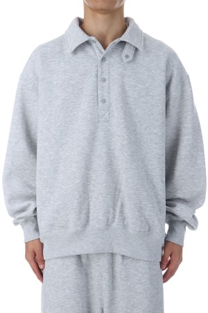 TECH SWEAT SNAP PULLOVER - HEATHER GRAY (BE-53025W)