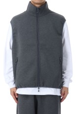 TECH SCUBA KNIT STAND COLLAR VEST - CHARCOAL (BE-61025W)