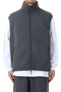 TECH SCUBA KNIT STAND COLLAR VEST - CHARCOAL (BE-61025W)