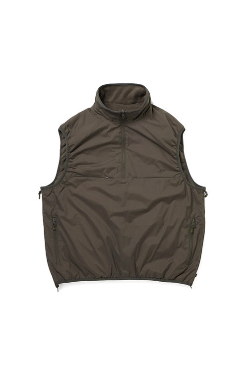 TECH REVERSIBLE PULLOVER PUFF VEST - BROWN KHAKI (BW-70025W