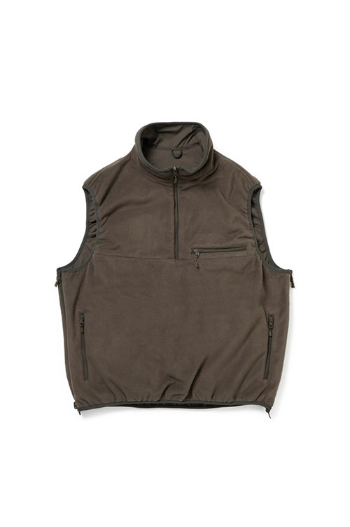 TECH REVERSIBLE PULLOVER PUFF VEST - BROWN KHAKI (BW-70025W