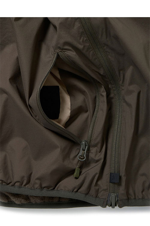 TECH REVERSIBLE PULLOVER PUFF VEST - BROWN KHAKI (BW-70025W