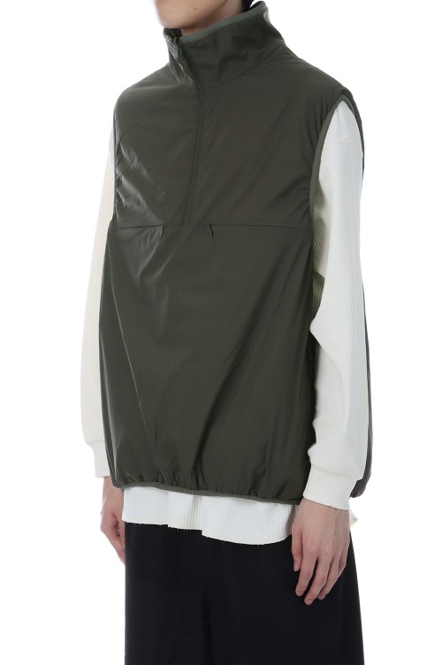TECH REVERSIBLE PULLOVER PUFF VEST - BROWN KHAKI (BW-70025W