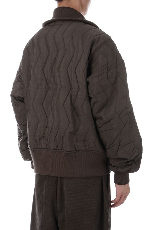 TECH ARMY QUILTING HIGH NECK JACKET - BROWN KHAKI (BW-44025W