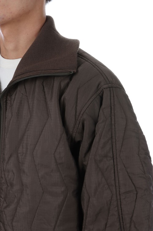 TECH ARMY QUILTING HIGH NECK JACKET - BROWN KHAKI (BW-44025W TECH ARMY QUILTING HIGH NECK JACKET - BROWN KHAKI (BW-44025W