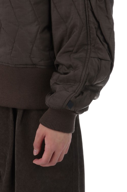 TECH ARMY QUILTING HIGH NECK JACKET - BROWN KHAKI (BW-44025W