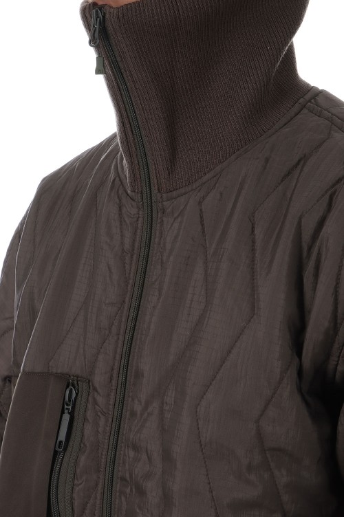 TECH ARMY QUILTING HIGH NECK JACKET - BROWN KHAKI (BW-44025W