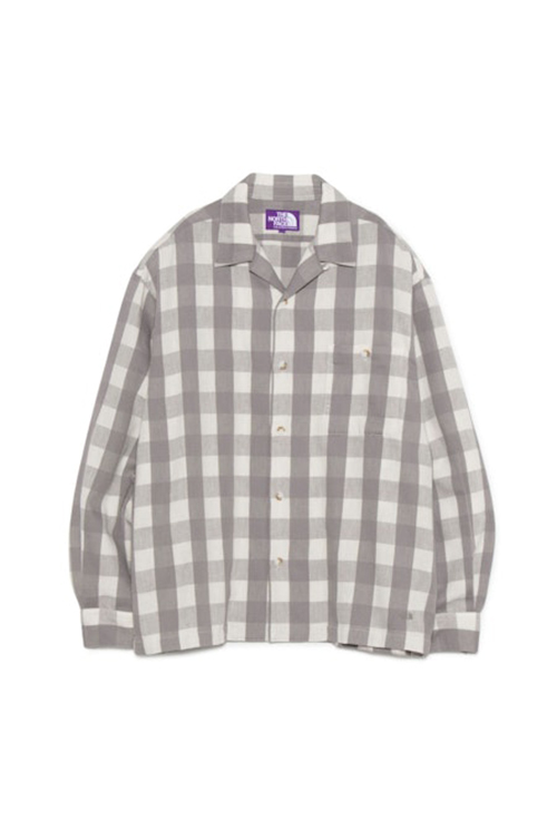 Checkerboard Field Open Collar Shirt - Asphalt Gray (N25FG028