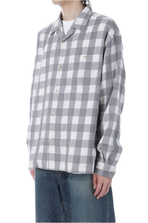 maison mill OPEN COLLAR SHIRTS グレーチェック maison mill OPEN COLLAR SHIRTS グレーチェック