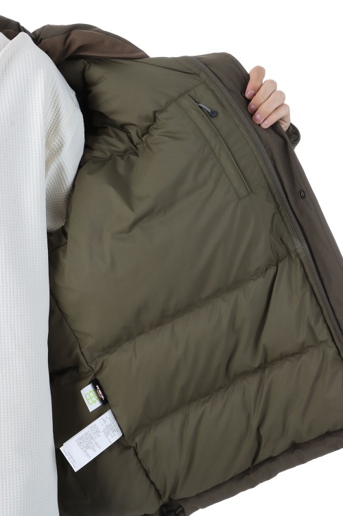 Double Peak Short Down Parka - Moss Green (N25FA105) | セレクト