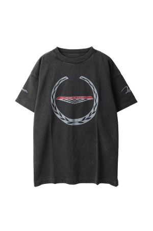 PRINTED TEE SHIRTS BADGE  / BLACK (252LM-CT04)