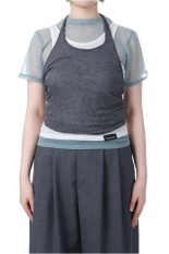 Triple Layered Halter Top - GRAY (31251415112)