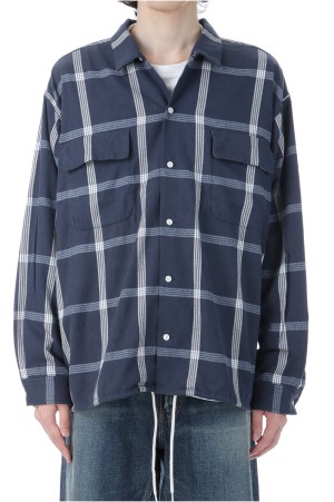 Flannel PALAKA Check Shirt - Navy (S25FG016)