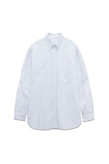 Button Down Stripe Wind Shirt - Navy (S25SG090)