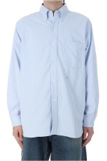 Button Down Stripe Wind Shirt - Navy (S25SG090)