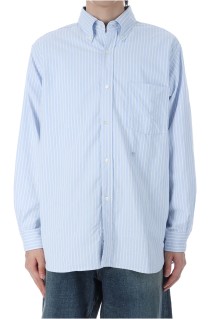 Button Down Stripe Wind Shirt - Navy (S25SG090)