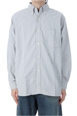 Button Down Stripe Wind Shirt - Brown (S25SG090)