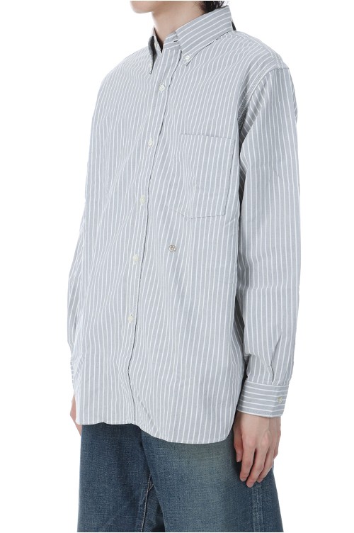 Button Down Stripe Wind Shirt - Brown (S25SG090) | セレクト