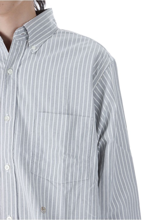 Button Down Stripe Wind Shirt - Brown (S25SG090) | セレクト