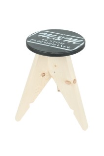 Circle Stool -Small- Seat painting / Branding iron logo
