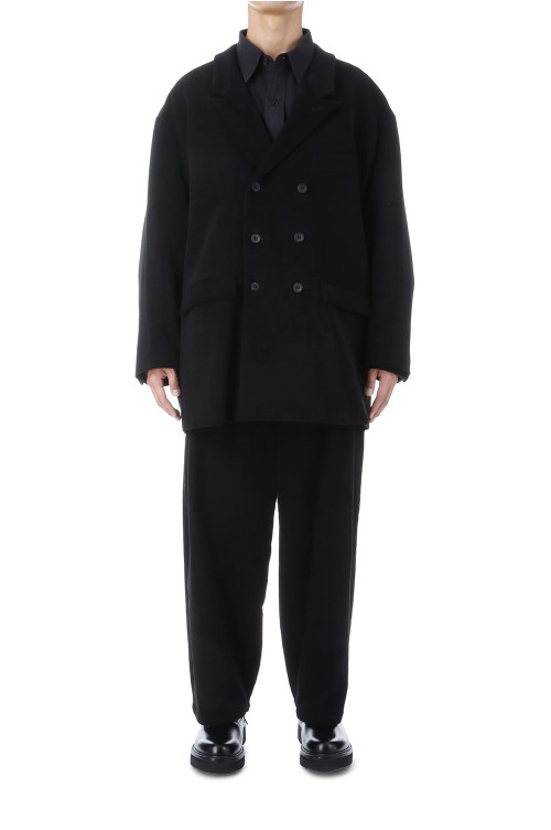 MOLESKIN DOUBLE BREASTED JACKET / BLACK (D25MS-05001