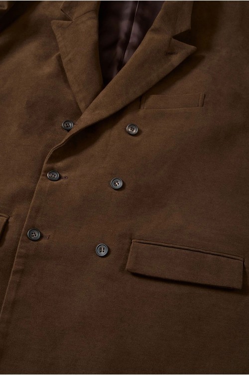 MOLESKIN DOUBLE BREASTED JACKET / BROWN (D25MS-05001) | セレクト