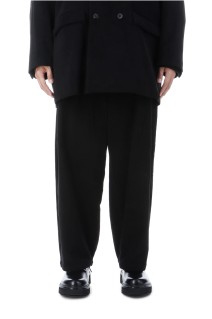 MOLESKIN PLEATED TROUSERS / BLACK (D25MS-04002)
