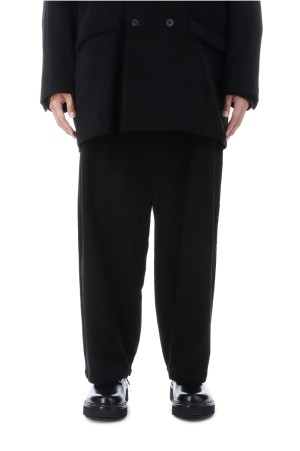 MOLESKIN PLEATED TROUSERS / BLACK (D25MS-04002)