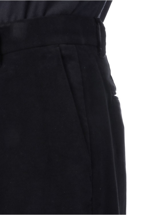 MOLESKIN PLEATED TROUSERS / BLACK (D25MS-04002) | セレクトショップ