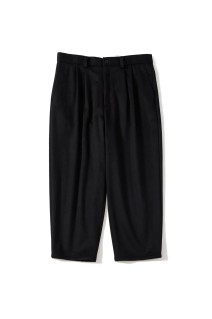 WOOL CASHMERE  2 TUCK WIDE PANTS / BLACK (D25MS-04001)