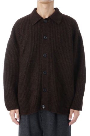 BABY ALPACA KNIT JACKET / BROWN (D25MS-03001)