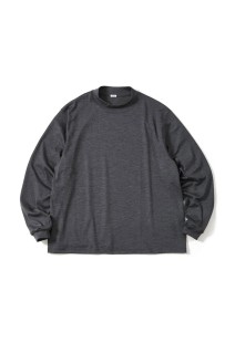 MERINO WOOL MOCK NECK LONG SLEEVE SHIRT / BLACK (D25MS-02002)